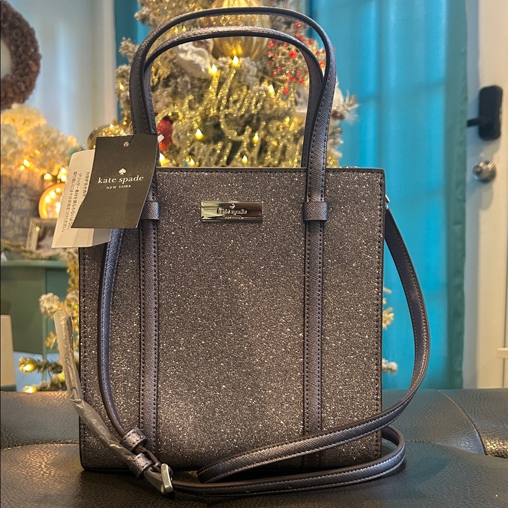 Kate Spade Glitter Tote Bag - Silver NWT Retails $329